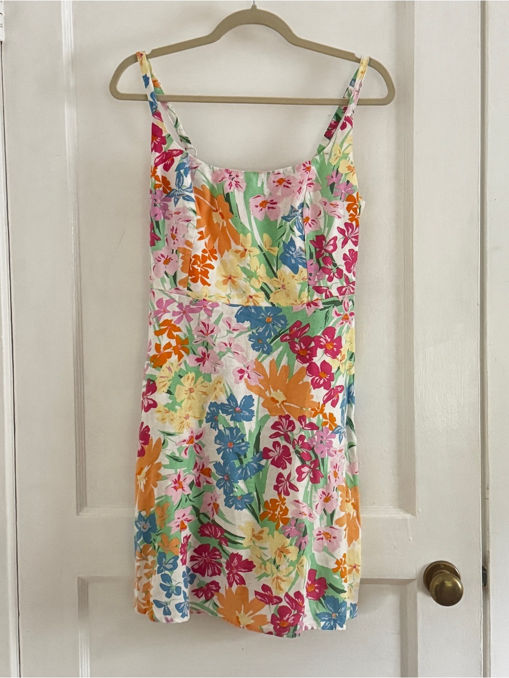 Old Navy Floral Print Spaghetti Strap Dress - White with Multi Floral